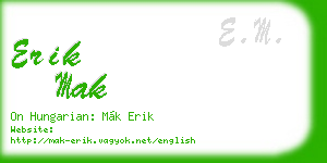erik mak business card